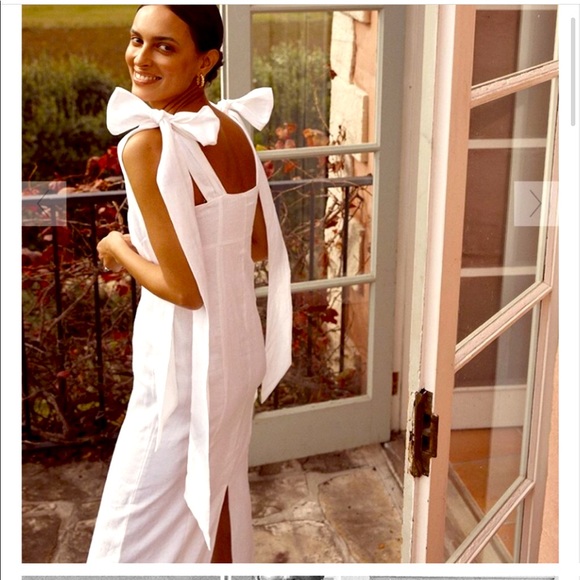 dissh Dresses & Skirts - AISLE WHITE LINEN BOW size 6